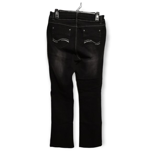 Suko Women Stretchy Studs Rhinestone Jeans black 8 - Picture 6 of 7